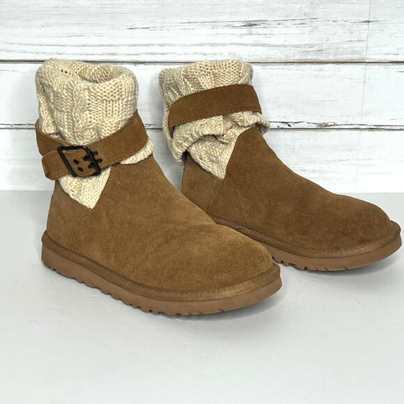 Ugg Cassidee Foldover Knit Boot Chestnut Brown Shoe Size 7 - Picture 1 of 13